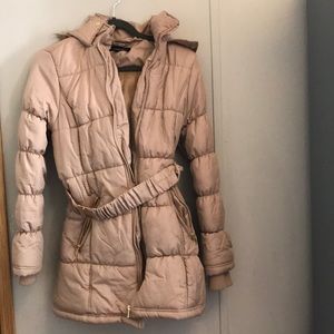 Cozy camel puffer jacket size small